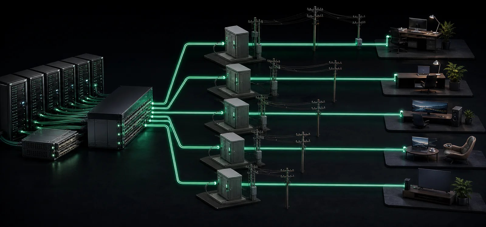 Dedicated ISP routes connecting individual fixed network addresses to separate endpoints
